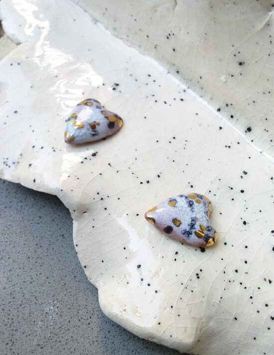 Ceramic Moth Stud Earrings